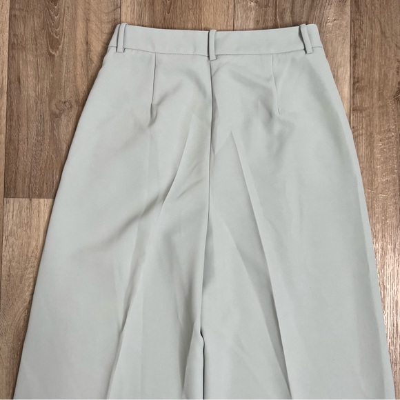 ZARA WOMAN MENSWEAR STYLE WIDE LEG PANTS GREEN / BLUE Pastel Size M - Picture 12 of 15